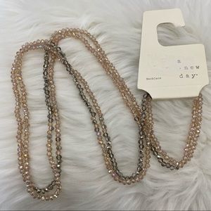 4/$20 A New Day Pink Gray Single Strand Necklace